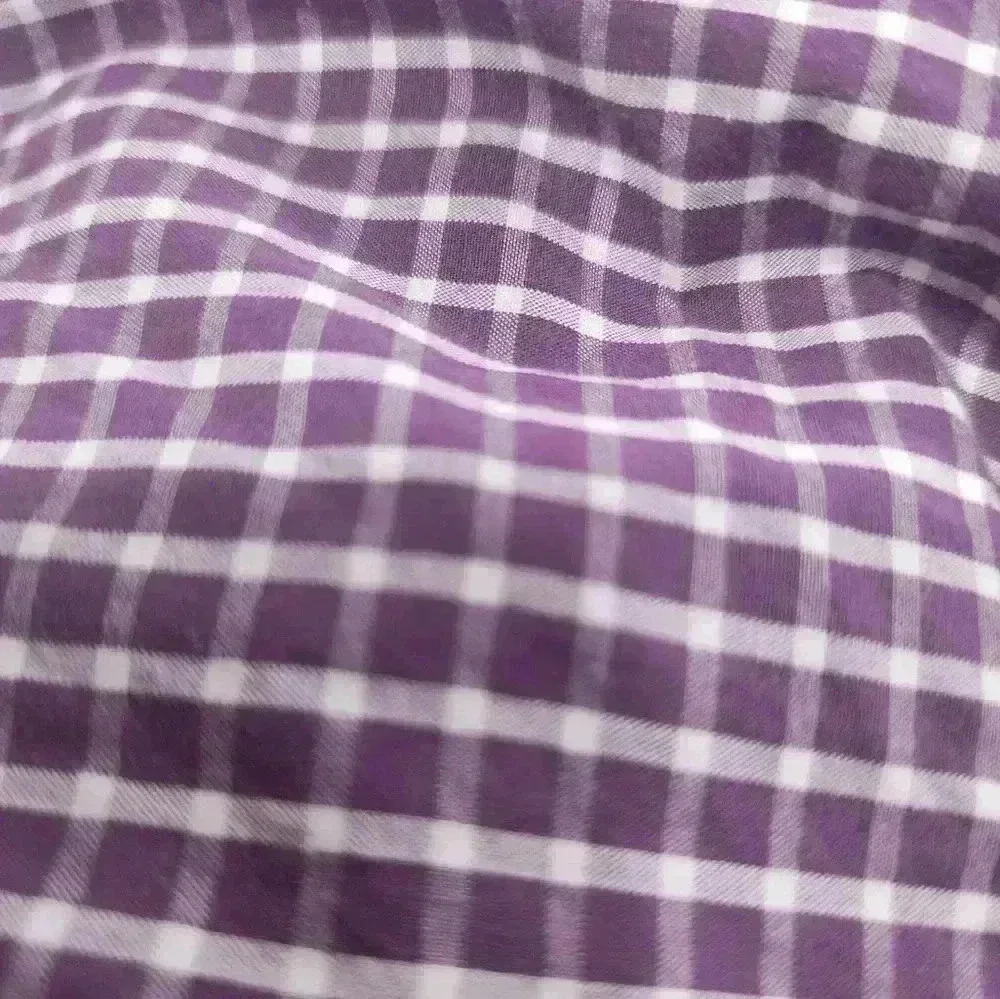American Eagle Plaid Button Down- Large Vintage Fit Purple & White PLUM RED Y2K - Picture 6 of 6